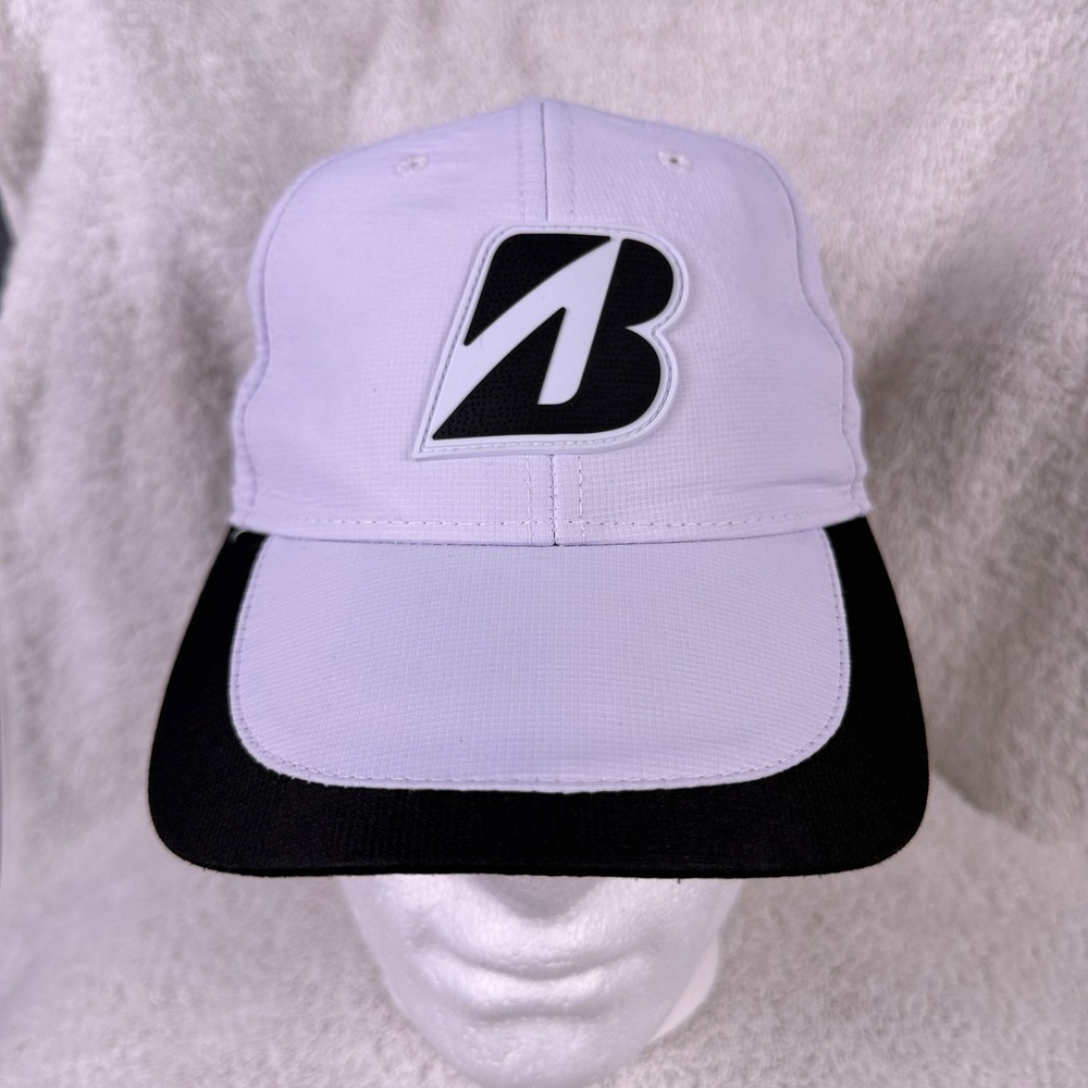 Bridgestone Golf Adjustable Baseball Hat Black White‎ Strapback Polyester